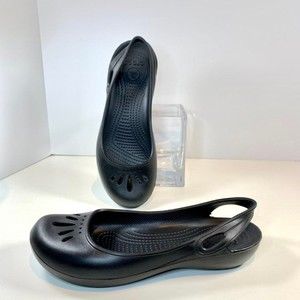 Crocs 'Kadee' Shoes Women's 9 Black Slip on Sling back Closed toe flats